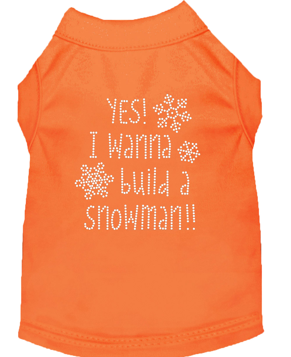 Yes! I want to build a Snowman Rhinestone Dog Shirt Orange XXXL